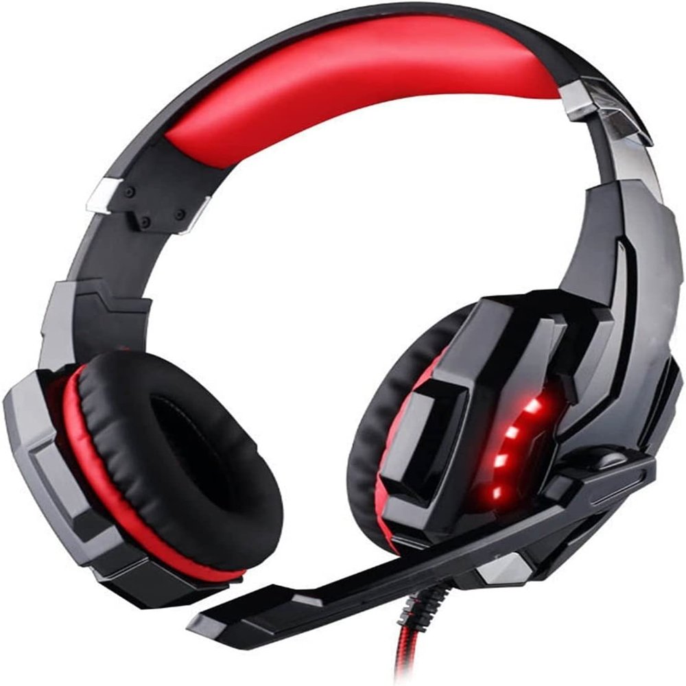 LJGYYDS Noise Cancelling Over-Ear Headphones - Listening Time, Built-in Microphone(Red)