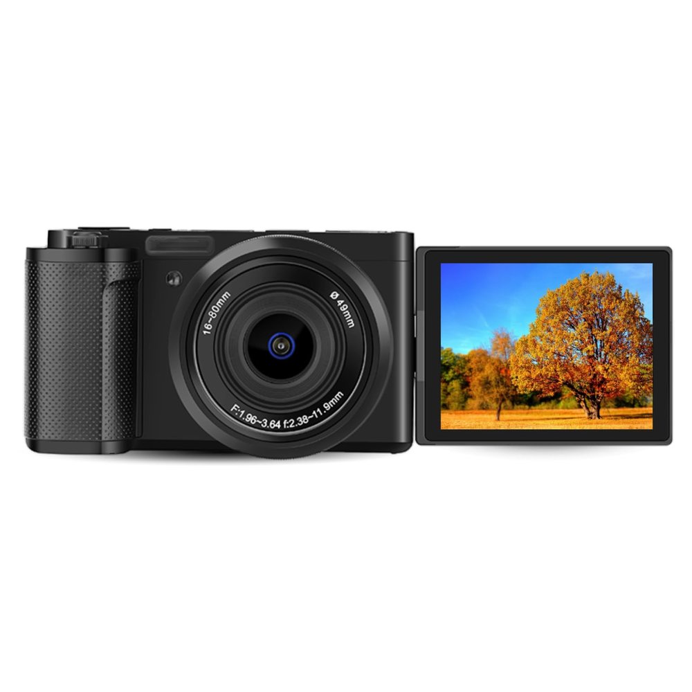 G930 Mirrorless Digital Camera 5K 64MP for Photo and Video, 3.2in Rotatable Touch Screen, 5X Optical Zoom, WDR Auto Focus Digital Camera for APP OD Cam, 1600mAh NP180