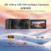 G930 Mirrorless Digital Camera 5K 64MP for Photo and Video, 3.2in Rotatable Touch Screen, 5X Optical Zoom, WDR Auto Focus Digital Camera for APP OD Cam, 1600mAh NP180 view 2