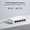 Cudy GS105U 5 Port Gigabit Ethernet Switch with USB-C Power Jack Desktop Ethernet Splitter Plastic Case Unshielded Switch Plug & Play Fanless Unmanaged view 2