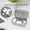MOSISO Electronic Organizer Travel Case, Puffy Electronic Accessories Carry Case for Cable, Charger, Phone, Earphone, Mouse and Other Accessories, Portable Storage Bag with Handle, Antique Green view 3