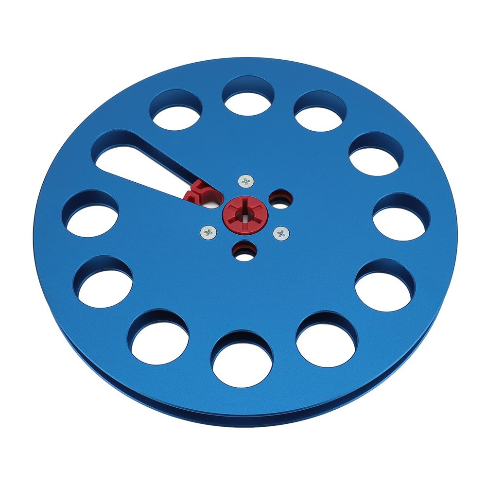 Masyrt 1/4 7 Inch Universal Aluminum Alloy Tape Reel, 11 Holes Sound Open Reel, Empty Take Up Recording Sound Tape Reel (Blue)