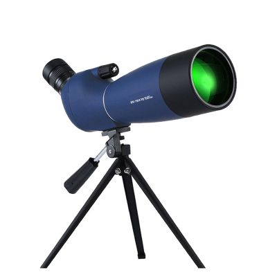 25-75x70 Telescope Spotting Scope Zoom Monocular BAK4 Prism Telescope with Tripod for Target Shooting Bird Watching Waterproof(25-75x70 Blue C)