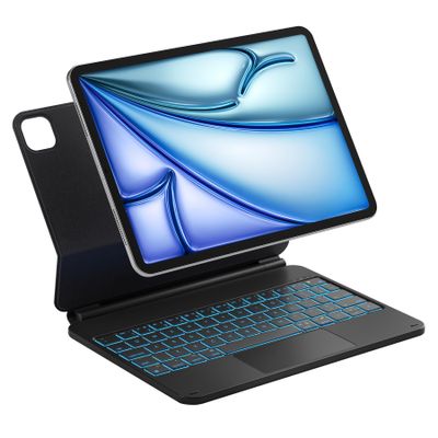Inateck Magnetic Keyboard Case for Air 11 inch (M4 2026/2025 M3/2024 M2), Easy-Set Keyboard for Air 5/4 Gen, iPad Pro 11 inch 4/3/2/1 Gen, Floating Cantilever Stand, 7-Color Backlight with Trackpad