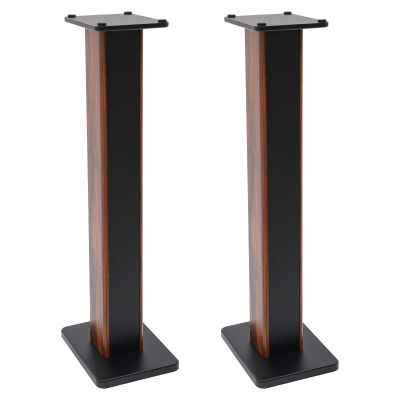 Wood Grain Speaker Stand,34Inch Pair Bookshelf Speaker Stands Floor Speaker Stands,Heavy Duty Studio Monitor Stands for Home Theater Speakers with Sand Filling Tuning Function