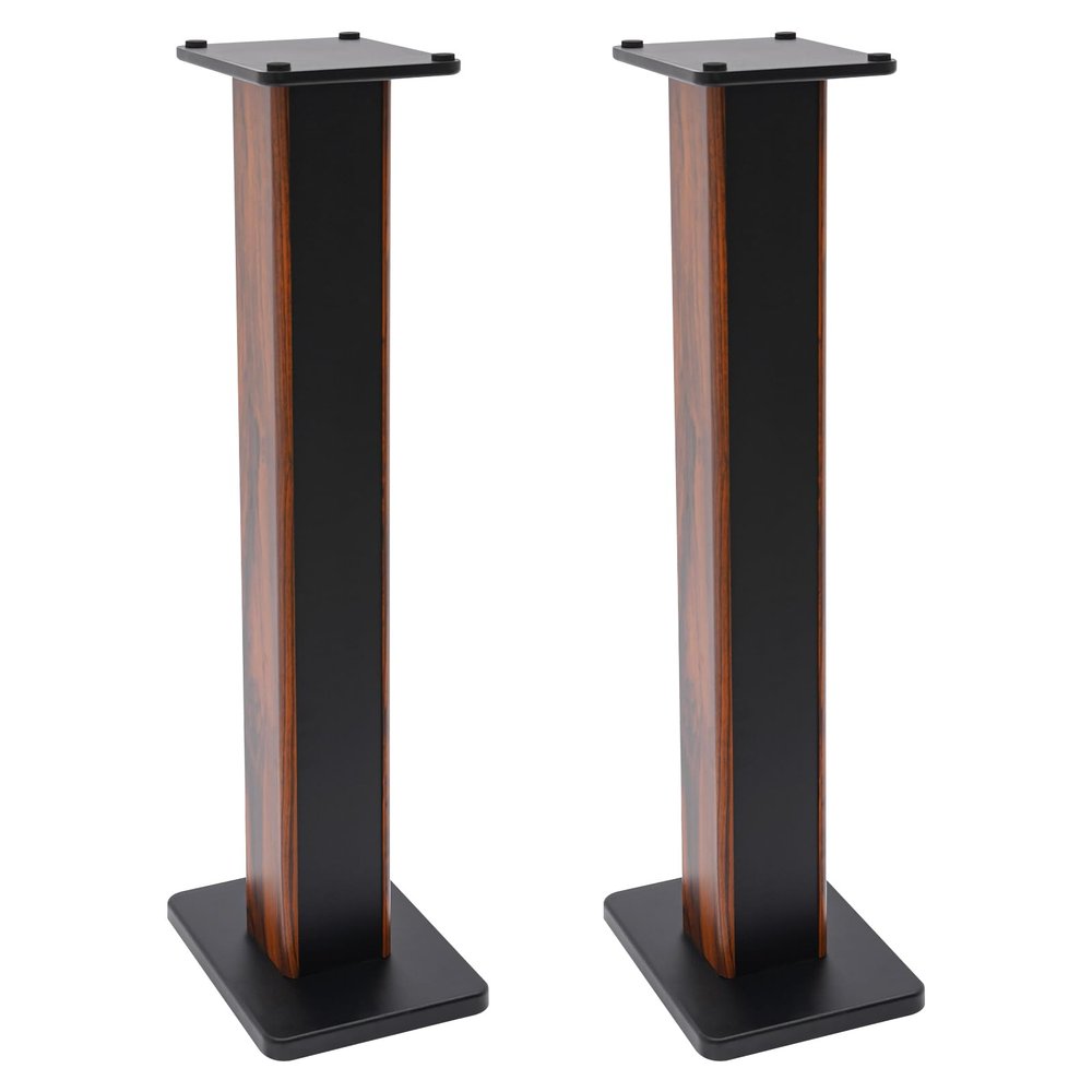 Wood Grain Speaker Stand,34Inch Pair Bookshelf Speaker Stands Floor Speaker Stands,Heavy Duty Studio Monitor Stands for Home Theater Speakers with Sand Filling Tuning Function