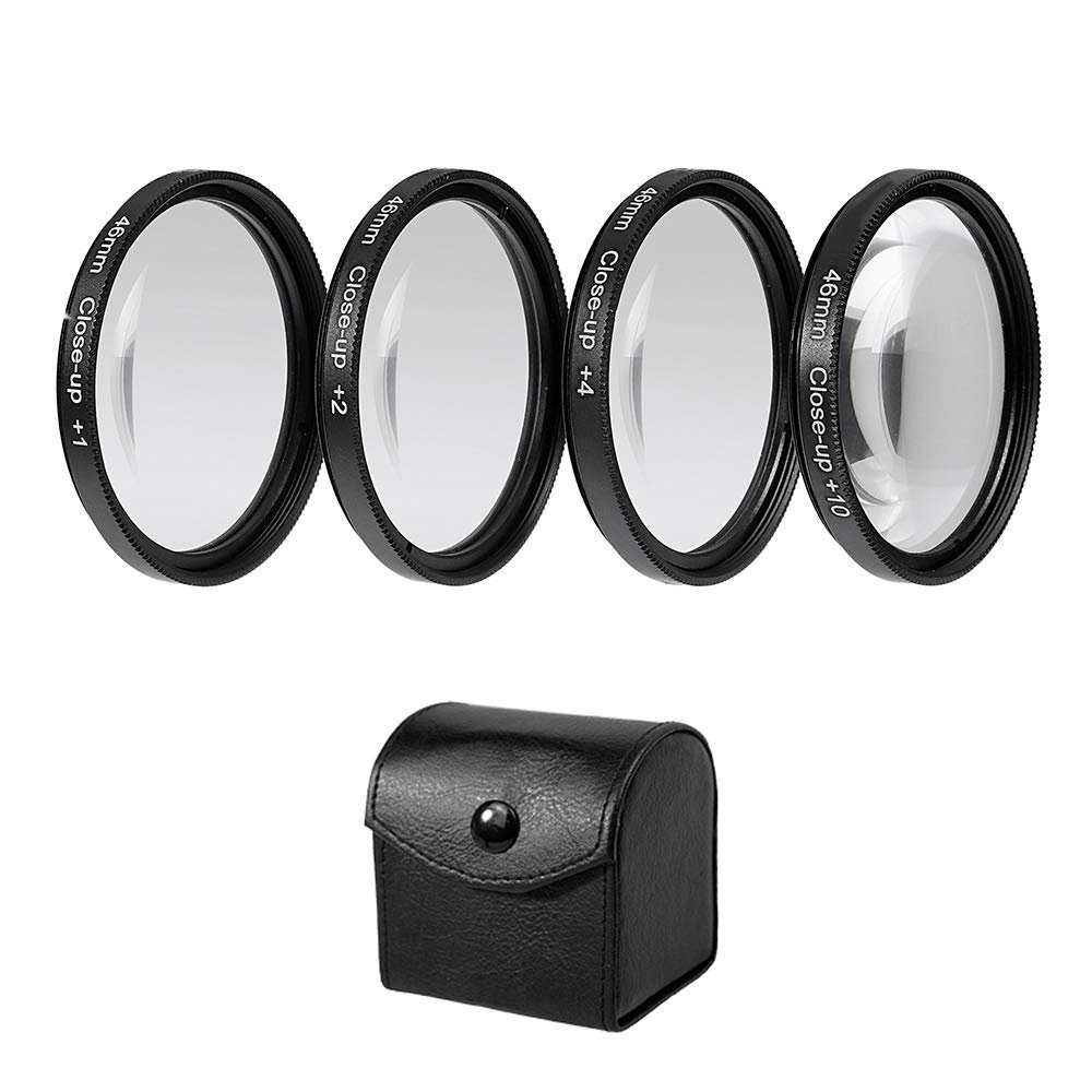 LingoFoto Close-Up Lens Filter Kit 37/39/40.5/43/46/49/52/55/58/62/67/72/77/82mm Macro Filter Set 4 Pieces(+1,+2,+4,+10) Macro Filter Accessory Kits (46mm)