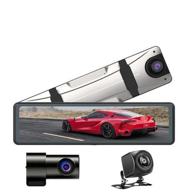 3 Channels 2K Dash Cam for Cars, 12 Inch Touch Screen Rearview Mirror, with WiFi APP 1440P+1080P +1080P Front Inside and Back Camera Car DVR,Night Vision Video Recorder