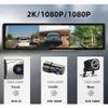 3 Channels 2K Dash Cam for Cars, 12 Inch Touch Screen Rearview Mirror, with WiFi APP 1440P+1080P +1080P Front Inside and Back Camera Car DVR,Night Vision Video Recorder view 2