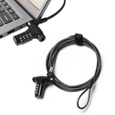 Universal Laptop Combination Lock, 2M/6.5FT Laptop Cable Lock, 4-Digit Resettable Password Anti-Theft Computer Lock, Zinc Alloy Weatherproof Security Cable for Laptops, Notebooks, Monitors, Projectors