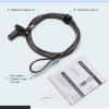 Universal Laptop Combination Lock, 2M/6.5FT Laptop Cable Lock, 4-Digit Resettable Password Anti-Theft Computer Lock, Zinc Alloy Weatherproof Security Cable for Laptops, Notebooks, Monitors, Projectors view 4