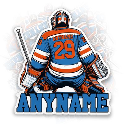 (New Update) Personalized Hockey Goalie Sticker Custom Name Number Male/Female Ice Hockey Sports Hockey Mom Waterproof Die-Cut Vinyl Sticker for Water Bottle Laptop Hardhat Birthday Gift for Her Him