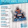 (New Update) Personalized Hockey Goalie Sticker Custom Name Number Male/Female Ice Hockey Sports Hockey Mom Waterproof Die-Cut Vinyl Sticker for Water Bottle Laptop Hardhat Birthday Gift for Her Him view 4