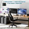 HHBL8I Monitor KVM Switch USB 3.0 for 2 Computers, 4K@60Hz Triple Monitor KVM Switch with Audio/ 3 USB 3.0 Ports(US Power Adapter) view 2