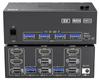 S25HH0 KVM Switch 3 Monitors 2 Computers 8K@60Hz 4K@144Hz 2 Displayport HDMI USB 3.0 KVM Switch Triple Monitor with 4 USB Port(UK Plug) view 1