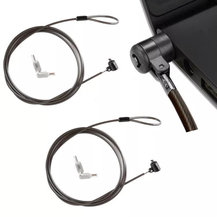 2 Pack Laptop Lock,Keyed Anti-Theft Security Cable Lock, 6.6ft Steel Cable,Cable Lock for HP Laptops, Lenovo, Asus, Acer & Other Notebooks and TabletsBlack