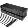 HHBL8I KVM USB Switch, 8 in 1 Out HDMI Switcher Box Support 4K@30Hz for 8 PC Share Keyboard and Mouse, Support USB Hub Connect view 1