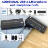 8K@60Hz Displayport USB3.0 KVM Switch 2 Monitor for 4 Computer, DP1.4 Switch 4 Port with Audio Microphone Output 3 USB 3.0 Ports(US Power Adapter) view 3