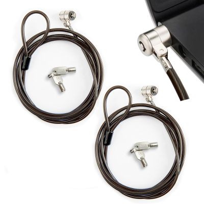 2 Pcs 6-Foot Laptop LocksHardware Security Chains with KeysSturdy Steel3x7mm Lock Hole,for Samsung Lenovo Android and All Other Notebooks and TabletsSilver
