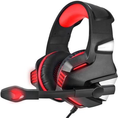 LJGYYDS Headphones, Lightweight Over The Ear Headphones with Clear Sound and for Extra Bass, Long Cord, 3.5mm Jack for Phones and Laptops(Red)