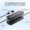 PULWTOP Dual DisplayLink Docking Station, USB C Docking Station Dual 4K@60Hz Display for MacBook M1/M2/M3/Windows, Universal Laptop DockingStation, DisplayPort or HDMI, 2 USB A 2.0, Ethernet view 2
