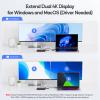 PULWTOP Dual DisplayLink Docking Station, USB C Docking Station Dual 4K@60Hz Display for MacBook M1/M2/M3/Windows, Universal Laptop DockingStation, DisplayPort or HDMI, 2 USB A 2.0, Ethernet view 3