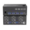 HHBL8I 8K USB 3.0 KVM Switcher,2 Input 3 Output 3 Monitors 2 Computers Switch Support 8K@30Hz 4K@144Hz USB 3.0 Displayport for 2 PC(US Power Plug) view 1