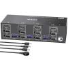 HDMI USB 3.0 KVM Switch 3 Monitors 3 Computers 8K@60Hz 4K@144Hz Triple Monitor KVM with 4 USB 3.0 Ports KVM Triple(303DH UK Plug)