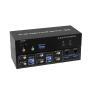 Dual Monitor KVM Switch,DisplayPorts 4K@60Hz DP 1.2 KVM Switch for 2 Computers Share 2 Monitors and 3 USB 3.0 Ports/Audio/Mic(US Plug Adapter) view 1