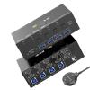 HHBL8I 8K HDMI KVM Switch 2 Monitors 4 Computers KVM Switcher with EDID Emulator for 4 Computers Share 4 USB 3.0 HUB 2 Monitor(with UK Plug) view 1