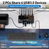 HHBL8I 2 Displayport + HDMI USB 3.0 KVM Switch 3 Monitors 2/3 Computers, 8K@60Hz 4K@144Hz Triple Monitor KVM with 4 USB 3.0 Ports(303DH) view 4