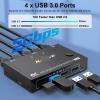 HHBL8I KVM Switch USB 3.0 DP KVM Switch 2 in 1 Out 3440x1440@144Hz,for 2 Computers Share 1 Monitor and 4 USB 3.0 Devices view 4
