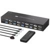 HHBL8I 8K Displayport HDMI KVM Switch 4 Computers 2 Monitors KVM Switches Dual Monitor for 4 PC Sharing 2 Monitor and 4 USB3.0 Devices(US Power Plug) view 1