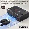 USB 3.0 Dual Monitor KVM Switch HDMI+Displayport 4K@60Hz,2K@120Hz KVM Switch for 2 Computer Share 2 Display and 4 USB3.0 Devices view 3