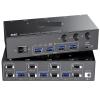 HHBL8I 8K Displayport KVM Switch 2 Monitors 3 Computers 8K@60Hz 4K@144Hz,Dual Monitor KVM Switch Displayport with 4 USB 3.0 Ports(with US Plug) view 1
