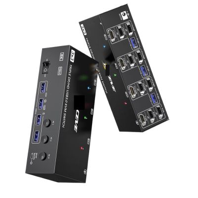 2 HDMI USB 3.0 KVM Switch 3 Monitors 3 Computers, Triple Monitor KVM with 4 USB 3.0 Ports Keyboard Mouse Switcher(303DH AU)