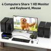 YXX7XY KVM Switch 4 Computers 8K@60Hz 4K@144Hz Simulation USB3.0 Switcher for 4 Computers Share 1 Monitor and Share Keyboard Mou(EU Plug) view 3