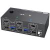 HHBL8I 4K@144Hz KVM Switch 2 Monitors 2 Computers 8K@60Hz,HDMI +Displayport Dual Monitor with 4 USB 3.0 Port for Keyboard Mouse Printer(US Power Adapter) view 1