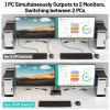 HHBL8I 4K@144Hz KVM Switch 2 Monitors 2 Computers 8K@60Hz,HDMI +Displayport Dual Monitor with 4 USB 3.0 Port for Keyboard Mouse Printer(US Power Adapter) view 2