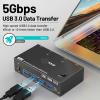 HHBL8I 4K@144Hz KVM Switch 2 Monitors 2 Computers 8K@60Hz,HDMI +Displayport Dual Monitor with 4 USB 3.0 Port for Keyboard Mouse Printer(US Power Adapter) view 4