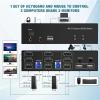 HHBL8I Monitor KVM Switch USB 3.0 for 2 Computers, 4K@60Hz Triple Monitor KVM Switch with Audio/ 3 USB 3.0 Ports(EU Power Adapter) view 3