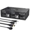 HHBL8I KVM Switch Dual Monitor,2 in 2 Out, 1.4 Extended Display KVM Switch for 2 Computers Share 2 Monitors and 4 USB 2.0 Ports view 1
