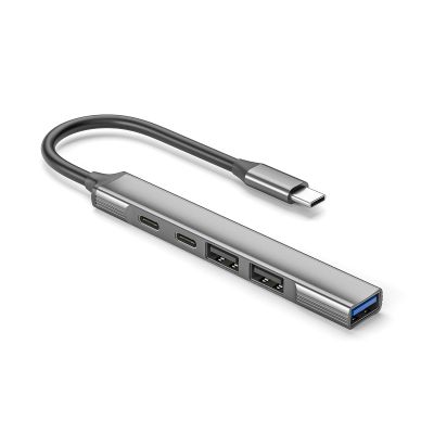 MEIBAOGE USB C Hub 5 in 1 Type C with 60W Charging,2xUSB2.0 USB3.0 USB C 10Gbps for Laptops, Desktops, and Mobile Devices