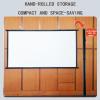 GSKFXJ HD 4K Projector Movies Screen 40" 50" 60" 4:3 16:9 Portable Home Cinema Movie Screen Easy Roll Up Projection Screen, Anti-Crease(60inch/16:9) view 2