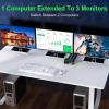 HHBL8I 8K USB 3.0 KVM Switcher,2 Input 3 Output 3 Monitors 2 Computers Switch Support 8K@30Hz 4K@144Hz USB 3.0 Displayport for 2 PC(AU Power Plug) view 2