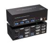 YXX7XY KVM Switch Triple Monitors 2 Port and HDMI 4K120HZ 8K60HZ KVM Switcher for 2 Computer 3 Monitor with 4 Ports USB 3.0(8K HDMI DP 2X2) view 1