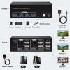 YXX7XY KVM Switch Triple Monitors 2 Port and HDMI 4K120HZ 8K60HZ KVM Switcher for 2 Computer 3 Monitor with 4 Ports USB 3.0(8K HDMI DP 2X2) view 2