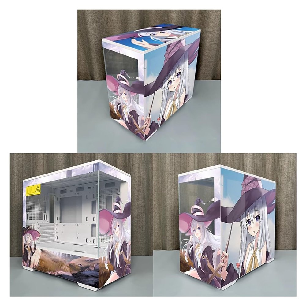 Computer Cases,Mid-Tower PC Gaming Case M-ATX/ITX - Front I/O USB 3.0 /Type-C Port - 270  Panoramic View Tempered Glass Panel - Can Be Customized Privately