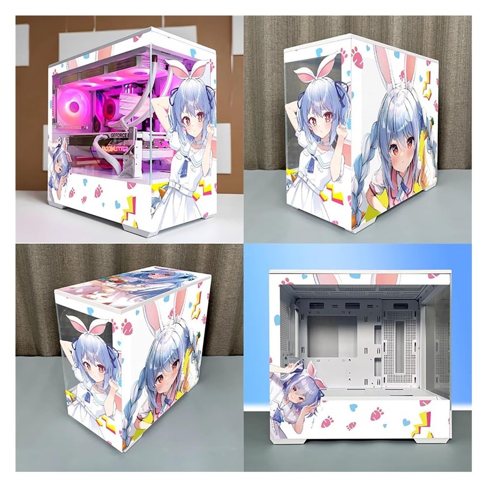 Computer Cases,Mid-Tower PC Gaming Case M-ATX/ITX - Front I/O USB 3.0 /Type-C Port - 270  Panoramic View Tempered Glass Panel - Can Be Customized Privately