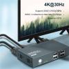 YXX7XY 2 In1 Out 4K USB HDMI-Compatible KVM Switch Box for 2 PC Sharing Keyboard Mouse Printer Video Display USB Swltch Splitter view 4
